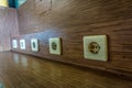 Electric socket on wooden wall at charging facility in public area photo taken in Jakarta Indonesia