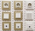 Legrand Electric light switch and socket displayed in a shop