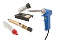 Electric soldering iron and desoldering pump Royalty Free Stock Photo