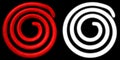 Electric spiral heated to a red. Heating coil element. with alpha channel. 3D illustration