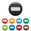 Electric spring coil icons set color Royalty Free Stock Photo