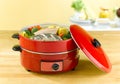Electric steaming cooking pot Royalty Free Stock Photo
