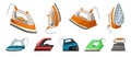 Electric steam iron vector icon.Illustration of isolated cartoon icon home hot press for clothes. Vector illustration