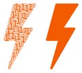Electric Strike Collage of Binary Digits Royalty Free Stock Photo