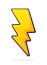 Electric strike symbol. Lightning bolt. Vector illustration. Hand drawn cartoon clip art with outline