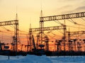 Electric substations in lifes of the person Royalty Free Stock Photo