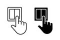 Electric switch icon vector set. Pressing finger on the switch symbol Royalty Free Stock Photo