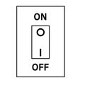 Electric switch icon on white background. outline electric switch sign. two buttons on and off. flat style Royalty Free Stock Photo