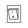 Electric switch outline icon vector. Power off linear style sign toggle switch off position for graphic design, logo, web site,