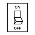 Electric switch outline icon vector. Power off linear style sign toggle switch off position for graphic design, logo, web site,