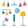 Electric table, floor lamps, lampshades