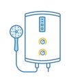 Electric tankless water heater color icon