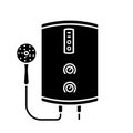 Electric tankless water heater glyph icon