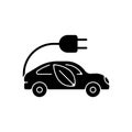 Electric taxi black glyph icon