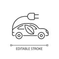 Electric taxi linear icon Royalty Free Stock Photo