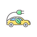 Electric taxi RGB color icon Royalty Free Stock Photo