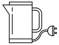 Electric teapot linear icon. Boiling water device