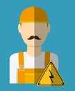 Electric technician man, vector illustration