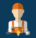 Electric technician man, vector illustration