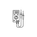 Electric tester line icon, build repair