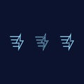 Electric thunder vector logo design featuring flash symbol of technology and motion Royalty Free Stock Photo