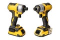 Electric tool ,Power tool ,impact driver or Cordless screwdriver with battery on white background Royalty Free Stock Photo