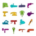 Electric tools icons doodle set