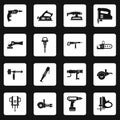 Electric tools icons set squares vector Royalty Free Stock Photo