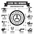 Electric tools infographic, simple style