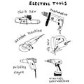 Electric tools. Vector illustration. Set Royalty Free Stock Photo