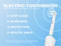 Electric toothbrush ad banner realistic vector dentistry tooth oral cleaning mouth cavity hygiene