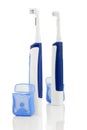Electric toothbrush and dental floss. Royalty Free Stock Photo