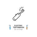 Electric Toothbrush line icon. Dental care, oral hygiene, teeth cleaning. Vector illustration Royalty Free Stock Photo