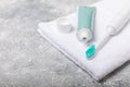 electric toothbrush on marble background