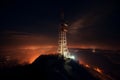 Electric tower against the background of the evening sky, energy crisis 1