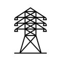 Electric tower glyph icon. Electricity pylon. Energy electric tower