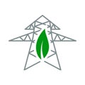 Electric Tower With Leaf Icon