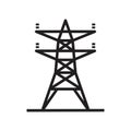 Electric tower, Overhead power line icon template black color editable. Electric tower, Overhead power line icon symbol Flat Royalty Free Stock Photo