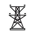 Electric tower, Overhead power line icon template black color editable. Electric tower, Overhead power line icon symbol Flat Royalty Free Stock Photo