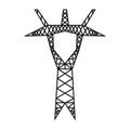 Electric tower. A power line support is a structure for holding wires. Support of an overhead power transmission line. Royalty Free Stock Photo