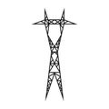 Electric tower. A power line support is a structure for holding wires. Support of an overhead power transmission line. Royalty Free Stock Photo