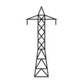 Electric tower. A power line support is a structure for holding wires. Support of an overhead power transmission line. Royalty Free Stock Photo