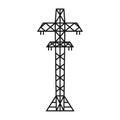 Electric tower. A power line support is a structure for holding wires. Support of an overhead power transmission line. Royalty Free Stock Photo