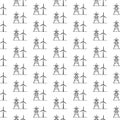 Electric tower and windmill seamless pattern isolated on white background Royalty Free Stock Photo