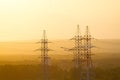Electric towers and cabels Royalty Free Stock Photo
