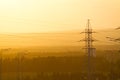 Electric towers and cabels Royalty Free Stock Photo