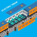 Electric Train Isometric Composition