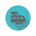 Electric train long shadow icon. Simple glyph, flat vector of transport icons for ui and ux, website or mobile application Royalty Free Stock Photo