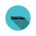 Electric train long shadow icon. Simple glyph, flat vector of transport icons for ui and ux, website or mobile application