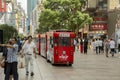 Electric train at Nanjing road in Shanghai, China